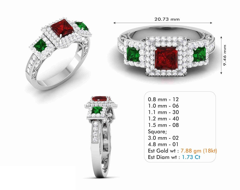 3D Jewelry Files Ring Model 3DM STL R-6559