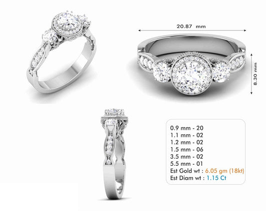 3D Jewelry Files Ring Model 3DM STL R-6584