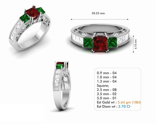 3D Jewelry Files Ring Model 3DM STL R-6588