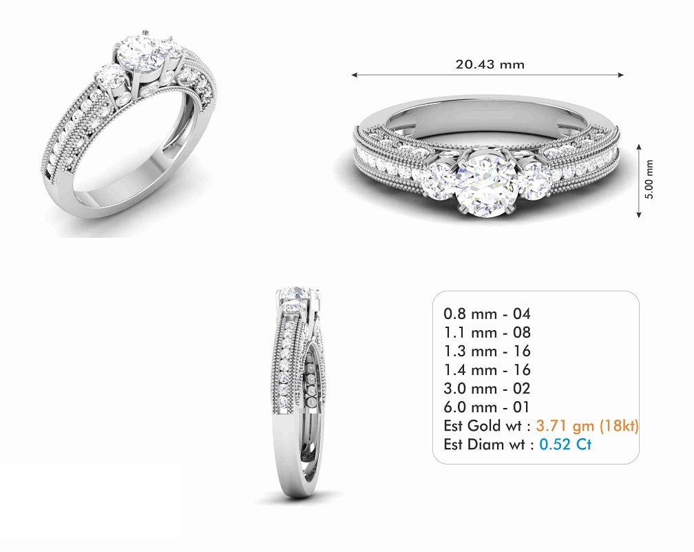 3D Jewelry Files Ring Model 3DM STL R-6593