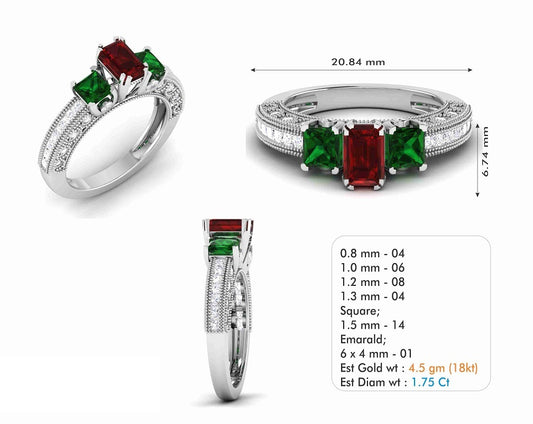 3D Jewelry Files Ring Model 3DM STL R-6597