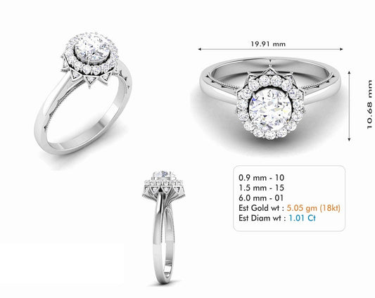 3D Jewelry Files Ring Model 3DM STL R-6603