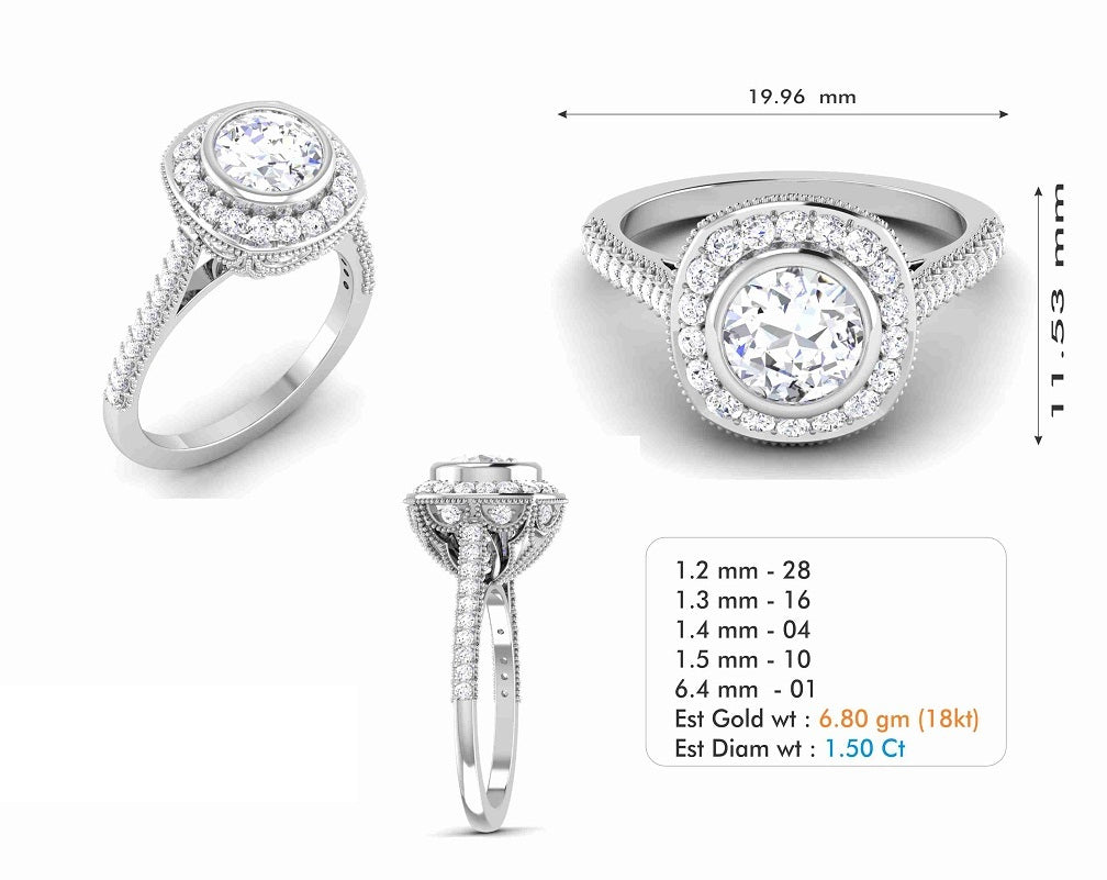 3D Jewelry Files Ring Model 3DM STL R-6639