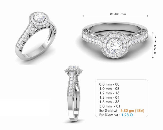 3D Jewelry Files Ring Model 3DM STL R-6664