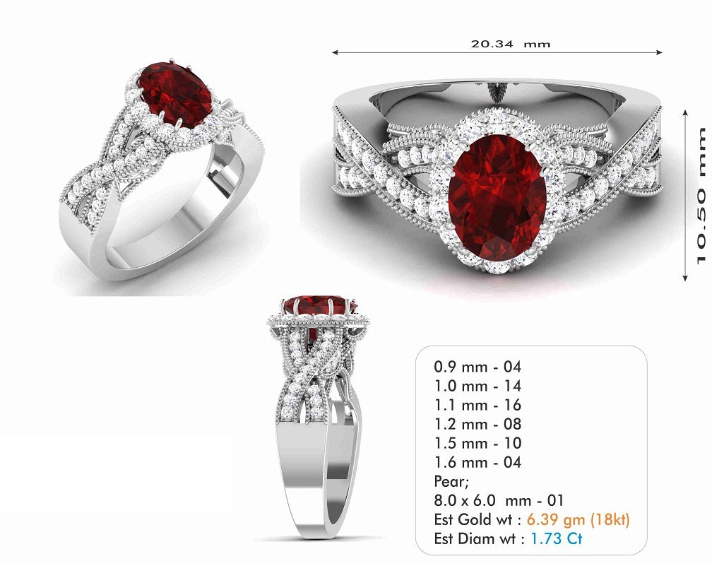 3D Jewelry Files Ring Model 3DM STL R-6675