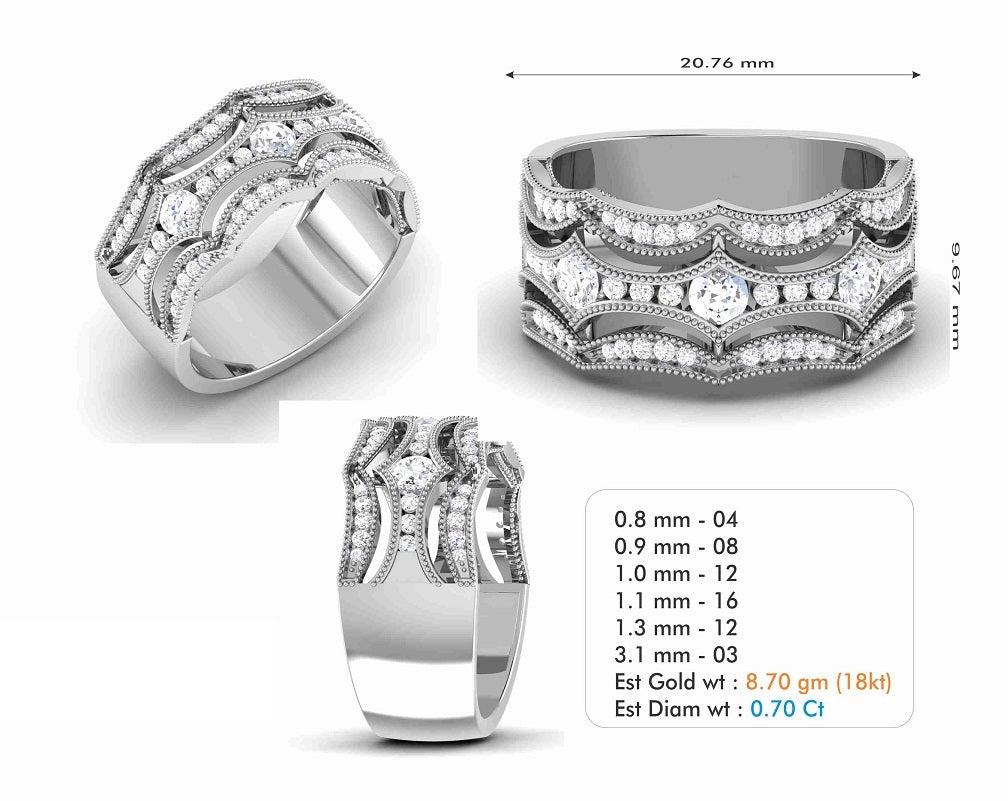 3D Jewelry Files Ring Model 3DM STL R-6826