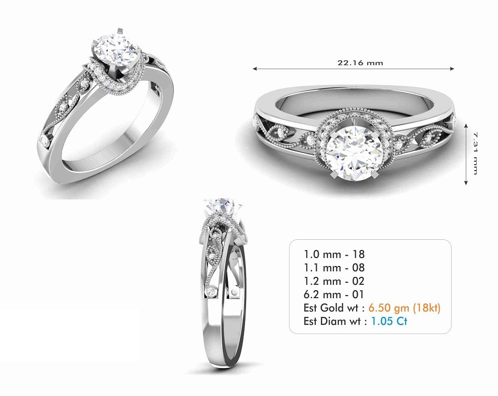 3D Jewelry Files Ring Model 3DM STL R-6837