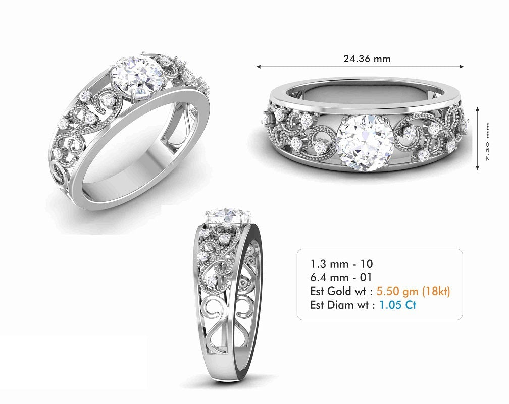 3D Jewelry Files Ring Model 3DM STL R-6846