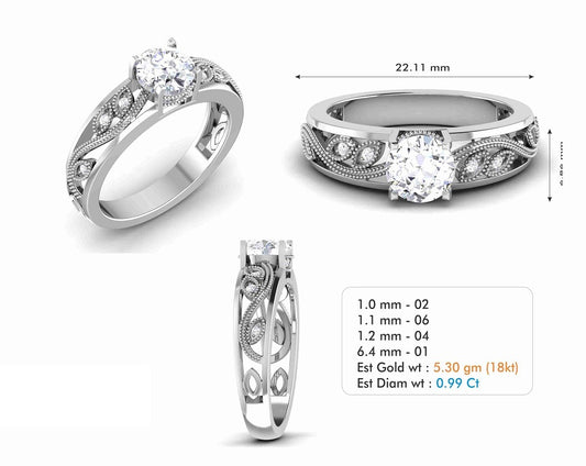 3D Jewelry Files Ring Model 3DM STL R-6847