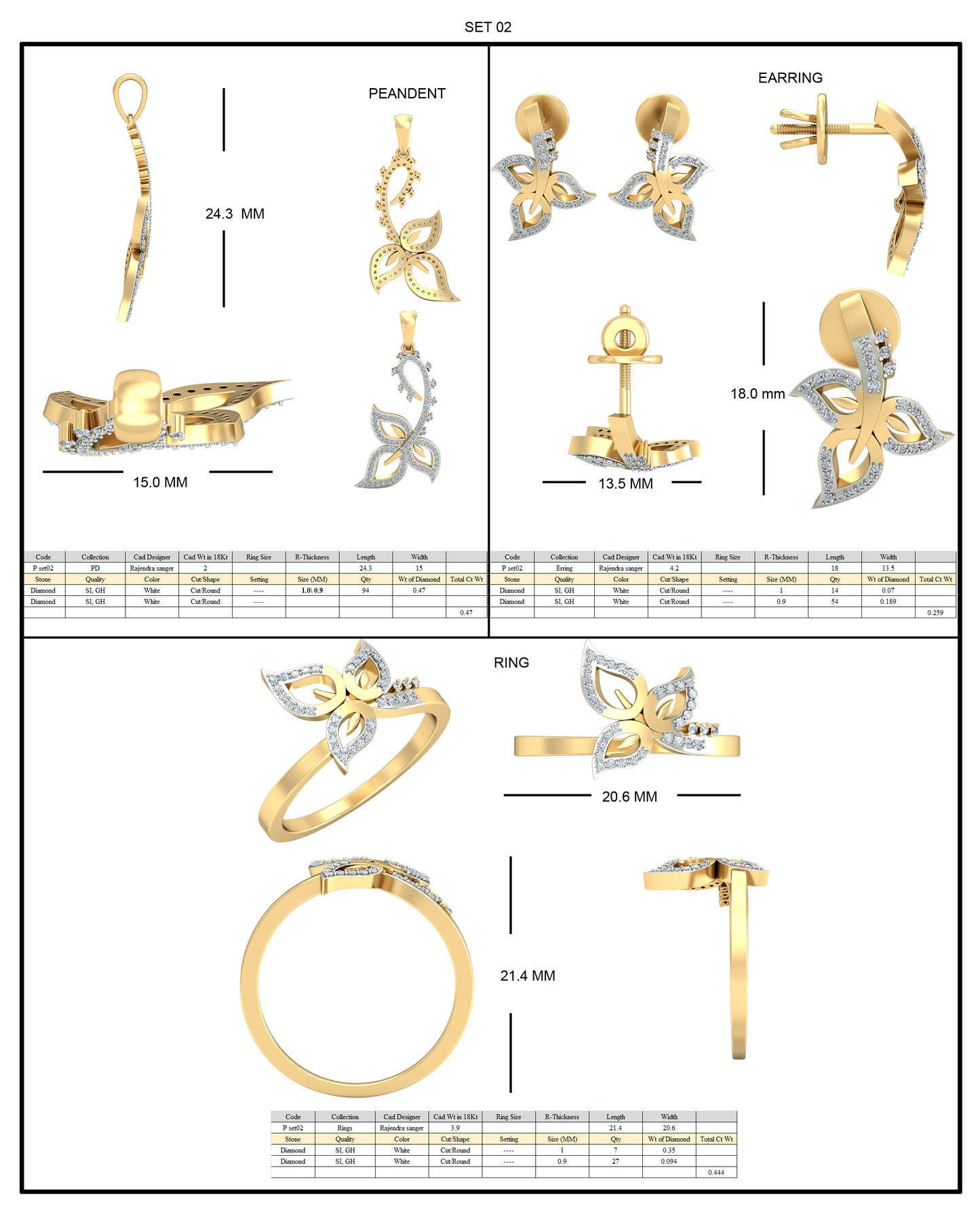 3D Jewelry Files Ring Model 3DM STL P02 R