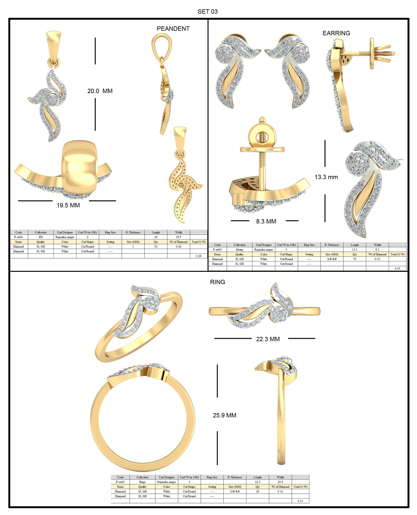 3D Jewelry Files Ring Model 3DM STL p03 R