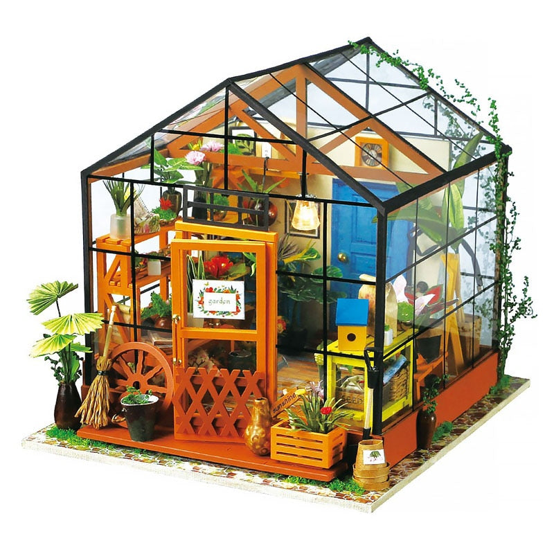 Bring Your Imagination to Life with Our 3D Dollhouse Kit Model Miniature Greenhouse - Perfect for Kids and Adults