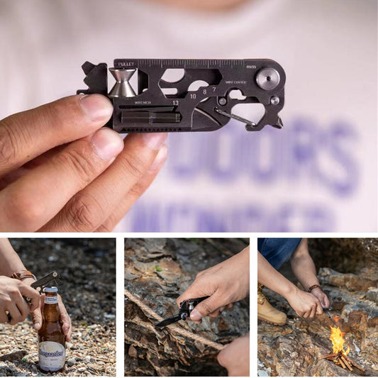 Be Prepared for Anything with the 30-in-1 Mini Pocket Survival Tool - Stainless Steel Compact Grade EDC Multi-Tool