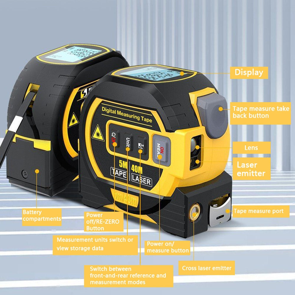 Measure with Precision - NEOHEXA™ 3-in-1 Laser Tape Measure for Accurate Distance Measuring