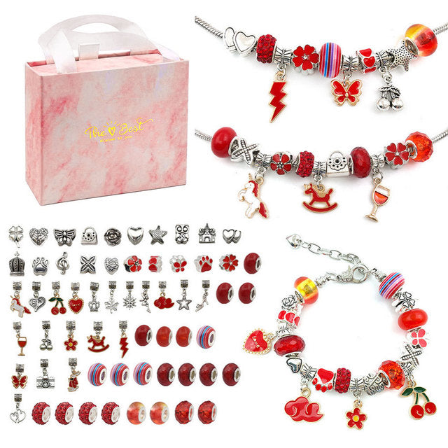 Get Creative with Our 112 PCS DIY Jewelry Charm Kit - Perfect for Making Unique Necklaces and Bracelets